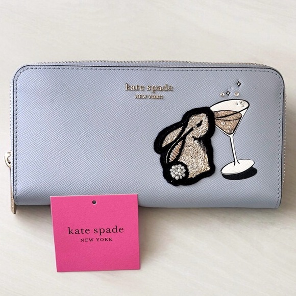 Kate Spade New York BunBun Bunny Zip Around Continental Wallet NWT - Picture 1 of 11